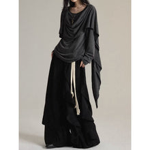Load image into Gallery viewer, Asymmetrical Ribbon Long Sleeves T-Shirt
