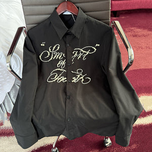 Loose 3D Beaded Casual Shirt