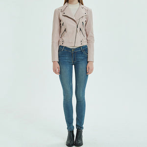 PU Leather Short Slim Jacket