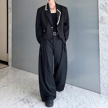 Load image into Gallery viewer, Irregular Button-decorated Suit Jacket Wide-leg Trousers Two-piece Suit
