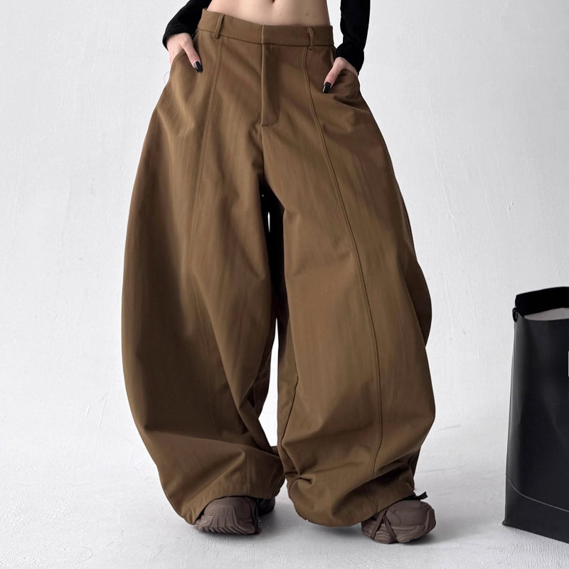 High-waisted Casual Wide-leg Pants