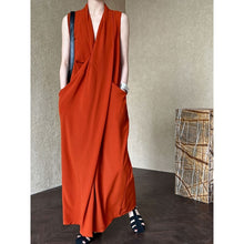 Load image into Gallery viewer, V-neck Sleeveless Twist-waist Dress
