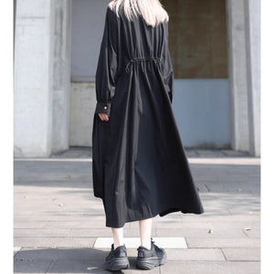 Black Loose Long-sleeved Dress