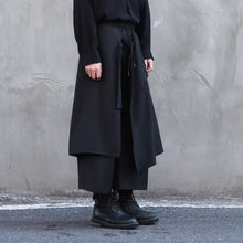 Load image into Gallery viewer, Loose Elastic Waist Wide Leg Fake Two Piece Culottes

