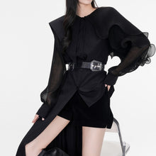 Load image into Gallery viewer, Irregular Patchwork Pleated Shirt Dress With Belt
