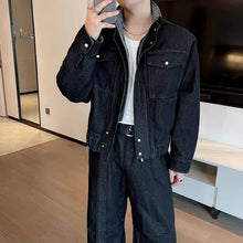 Load image into Gallery viewer, American Retro Washed Denim Jacket Machete Trousers Two-piece Suit
