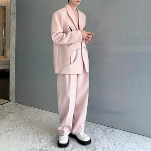 Pearl-embellished Hollow Suit Jacket Straight-leg Trousers Two-piece Suit