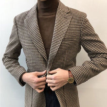 Load image into Gallery viewer, Woolen Suit Casual Slim Fit Plaid Jacket
