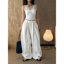 Load image into Gallery viewer, Women's High-waisted Pleated Belted Wide-leg Casual Trousers
