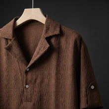 Load image into Gallery viewer, Japanese Textured Jacquard Collar Loose-Fit Shirt
