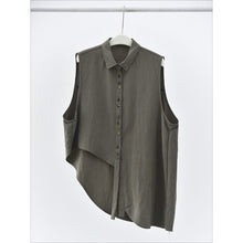 Load image into Gallery viewer, Women's Asymmetrical Draped Hem Hand-Stitched Vest
