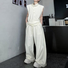 Load image into Gallery viewer, Stand-up Collar Button-decorated Vest Casual Trousers Set
