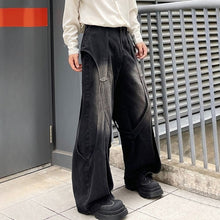 Load image into Gallery viewer, Washed Distressed Patchwork Deconstructed Jeans
