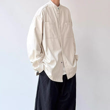 Load image into Gallery viewer, Stand Collar Solid Color Loose Casual Shirt

