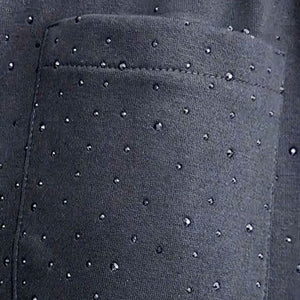 Starry Rhinestone Cuffed Sweatpants