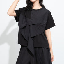 Load image into Gallery viewer, Women's Faux Two-piece Patchwork Loose T-shirt
