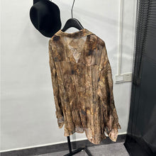 Load image into Gallery viewer, Distressed Wrinkled Printed Long-Sleeve Shirt
