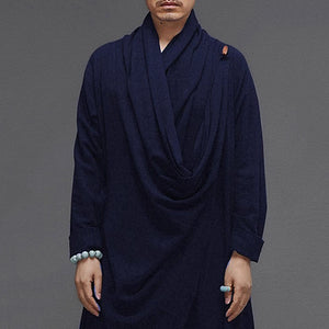Vintage Cotton and Linen Loose Meditation Cape Jacket Harem Pants Two-piece Set