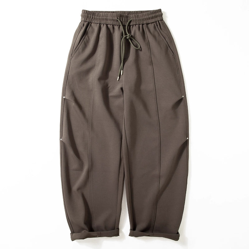 Curved Blade Retro Wide-Leg Casual Straight-Leg Pants