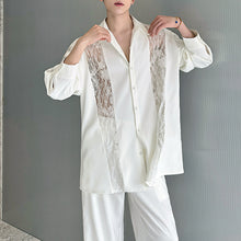 Load image into Gallery viewer, French Lace Panelled Cut-out Shirt

