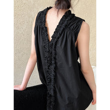 Load image into Gallery viewer, Women's Ruffle Trim Petal Collar Sleeveless Blouse
