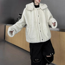 Load image into Gallery viewer, Christmas Red Hooded Lambswool Eco-friendly Faux Fur Coat
