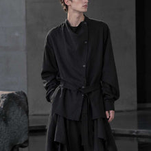 Load image into Gallery viewer, Irregular Slanted Placket Shirt and Trousers Two-piece set
