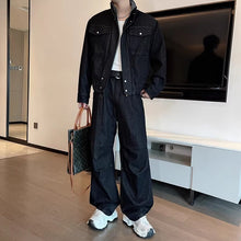 Load image into Gallery viewer, American Retro Washed Denim Jacket Machete Trousers Two-piece Suit
