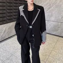 Load image into Gallery viewer, Lace Patchwork Padded Shoulder Casual Blazer
