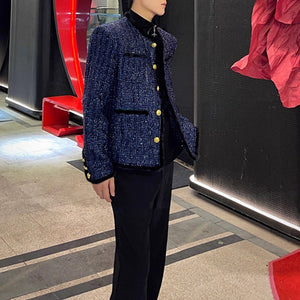 Paneled Raw-edge Tweed Jacket