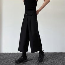 Load image into Gallery viewer, Dark Belt Cropped Wide Leg Pants
