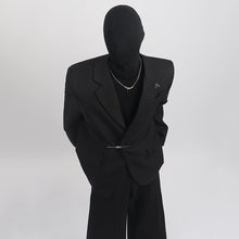 Load image into Gallery viewer, Loose Metal Button Suit Jacket
