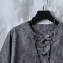 Load image into Gallery viewer, Round Neck Jacquard Short Sleeve Shirt
