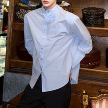 Load image into Gallery viewer, French Stand Collar Rose Shoulder Pad Shirt
