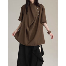 Load image into Gallery viewer, Stand-up Collar Button Placket Unisex Short-sleeved Shirt
