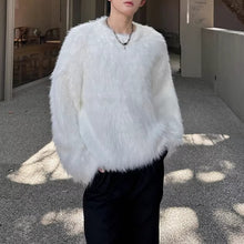 Load image into Gallery viewer, Winter Loose-fitting Crew Neck Faux Fur Sweater
