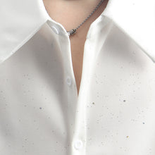 Load image into Gallery viewer, Sequined Casual Loose Peak Collar Shirt
