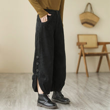 Load image into Gallery viewer, Velvet High-waisted Nine-point Corduroy Bloomers
