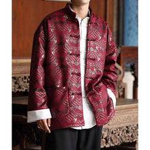 Load image into Gallery viewer, Stand-up Collar Brocade Sea Pattern Jacket
