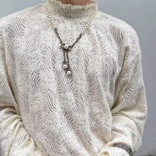 Load image into Gallery viewer, Retro Lace Openwork Mock Neck Shirt
