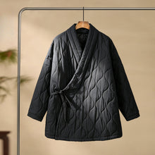 Load image into Gallery viewer, Cross-collar Loose Quilted Coat
