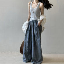 Load image into Gallery viewer, Striped Straight High Waist Loose Wide Leg Pants
