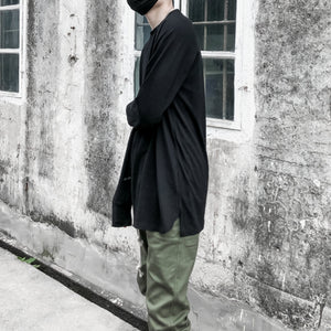 Mid-length Loose Split Hem Bottoming Shirt