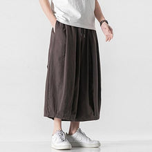 Load image into Gallery viewer, Cotton and Linen Wide Leg Bloomers Cropped Pants
