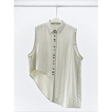 Load image into Gallery viewer, Women's Asymmetrical Draped Hem Hand-Stitched Vest
