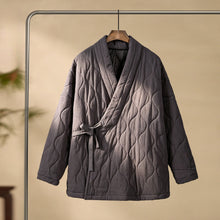 Load image into Gallery viewer, Cross-collar Loose Quilted Coat
