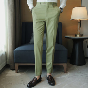 Casual Slim-fit Drape Suit Trousers