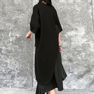 Japanese Casual Two-piece Irregular Short-sleeved Pleated Skirt