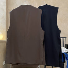 Load image into Gallery viewer, V-neck Oblique Button Loose Suit Vest
