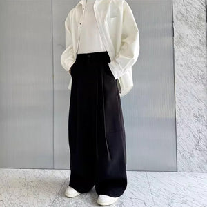 3D Heavyweight Wide-leg Casual Trousers